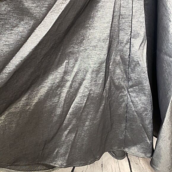 XSCAPE BY JOANNA CHEN Pewter Gray Ruched One Shoulder‎ Mermaid Prom Gown Dress 4 - Picture 9 of 15